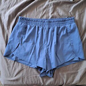 girlfriend collective trail shorts size M light blue